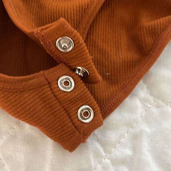 Brown bodysuit with Kris Kross straps to snap full bottom size Large - Picture 3 of 5